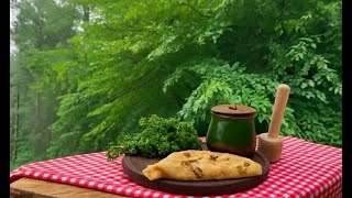 Hot Meat Stew in the Rainy Forest 🍲🌲 | Outdoor Cooking ASMR