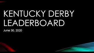 Kentucky Derby Leader board June 30, 2020