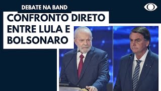 Lula e Bolsonaro em confronto direto no debate na Band