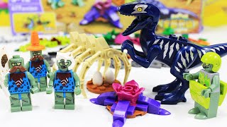 植物大战僵尸2积木恐龙袭击战1期 侏罗纪僵尸与迅猛龙 鳕鱼乐园
