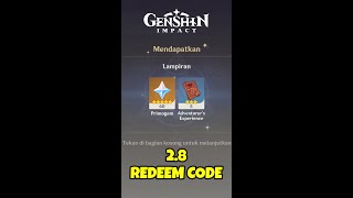 (Expired) Redeem Code 2.8 Genshin Impact #shorts #genshinimpact #redeemcode