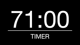 71 Minutes Timer/Countdown with Alarm 4K 1 Hour 11 Minutes