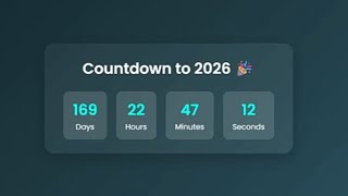 Countdown Timer Using HTML, CSS & JavaScript ⏳ | Live Time Display with Animation