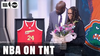 Shaq Presents His daughter, Me'Arah O'Neal, With Her McDonald's All-American Jersey 🫶 | NBA on TNT