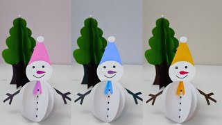 DIY Snowman ☃️ | How to make a paper snowman craft | Christmas paper crafts 2024