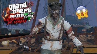 A LENDA DO BARCO PIRATA ASS0MBRADO! GTA 5 Caçadores de Lendas