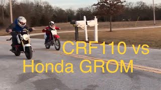 Honda CRF110 vs Honda GROM (mods below)(dad vs son)