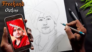 Bageshwar Dham Sarkar Drawing / Free Hand outline tutorial