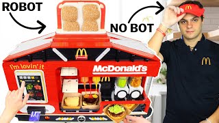 McDonald's Burger Cooking Custom LEGO Machine vs. Man | Robot vs. Worker
