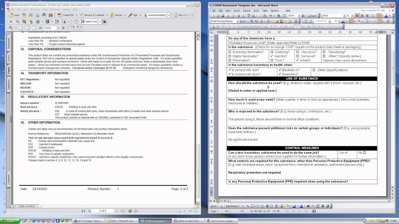 Putting Together A COSHH Assessment.flv - YouTube