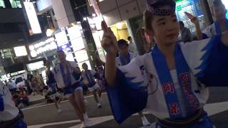 2017年　大宮中山道祭り　北浦和阿呆連 　阿波おどり流し　第一地点