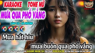 Mưa Qua Phố Vắng Karaoke Tone Nữ - Nhạc Sống Quang Thái