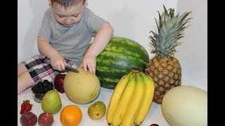 Learn Names of Real Fruits  Cutting for Children Kids - Learning s