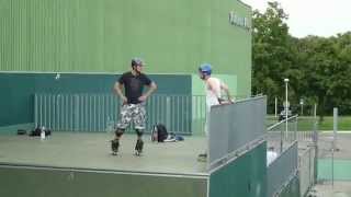 inline skating halfpipe session