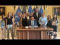 Video: Ceremonial signing held for bill inspired by deaths of 3 children in Verdigris murder-suicide