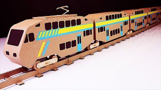 How To Make a Cardboard Transport Train with Two Floors |  Fastes Trains | Train Model at Home