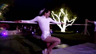 Elegant and Energetic Fire Slack Line Performance for a Wedding Pre-party