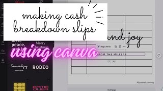 DIY Cash Breakdown Slips using CANVA