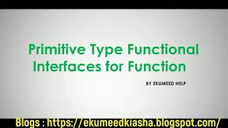 Primitive Type Functional Interfaces - for Function