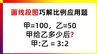 对于含有比例的应用题，画线段图，清晰明了，也可转为分数做