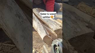 Home version of firewood splitter #good helper for farmers #chopping firewood#ytshorts#woodcutting