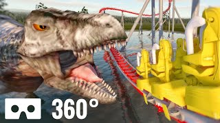360 video VR - Jurassic Park Lost World Roller Coaster Dinosaurs T-Rex 360°
