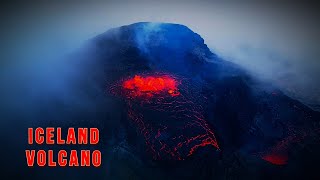 Drone Video of ICELAND VOLCANO Eruption Huge Pool of Lava Near Volcano