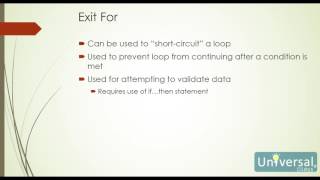 Lesson 5: Programming Loops - Visual Basic for Applications Course