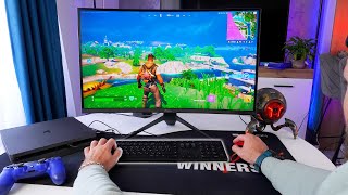 PS4 Slim - Keyboard And Mouse In FORTNITE  | Setup And POV Gameplay |