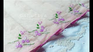 kadai kamal embroidery on saree |easy saree border design