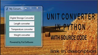 unit converter in Python with source code