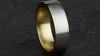 CFT1865010 - 6.5mm Men's White and Yellow Gold Wedding Ring