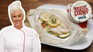 How to Make Branzino en Papillote with Anne Burrell | Worst Cooks in America | Food Network