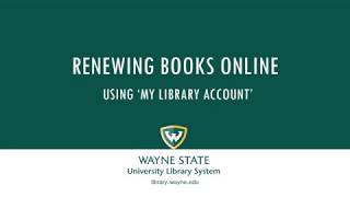 Renewing Books Online