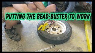 Remove & Install Small Trailer Tires Using The Bead Buster and Hand Tools.