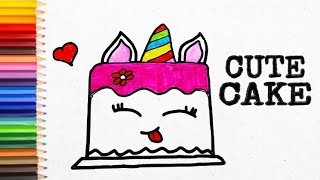 How to Draw CUTE CAKE | Cartoon Cake | Fatima's Art and Craft