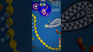 worms zone magic little big snake kill gaint worm | worms zone new world record gameplay #shorts