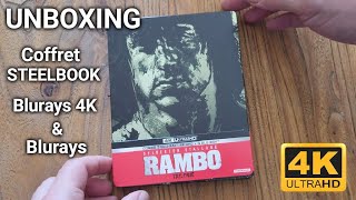 UNBOXING : Coffret Bluray 4K \u0026 Bluray Steelbook - Rambo Trilogy 😍