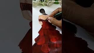 😯ഒരു സിംപിൾ വര😲part 2 dress designing with one stroke painting#trending #shortvideo#shorts #painting