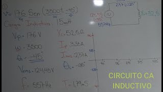 Circuitos de corriente alterna CA - Carga Inductiva ✔ PASO A PASO (Ejercicio Resuelto)