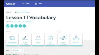Using the French Study Set on Quizlet