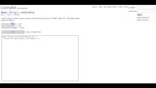 Coding Bat - Java String Tutorial withoutEnd