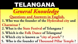 General Knowledge about Telangana State | Telangana General Knowledge in English | Telangana Gk,Quiz