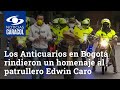 Comerciantes de Los Anticuarios en Bogotá rindieron un homenaje al patrullero Edwin Caro