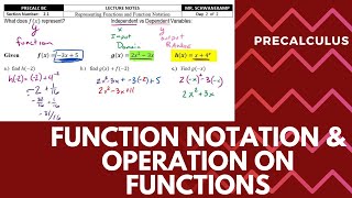 Function Notation, Operations on Functions