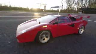 Tamiya TT01 Lamborghini Countach LP500S, First ride after 18 Years in a Box