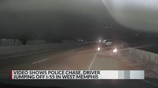 Dashcam shows driver fleeing from police, jumping off I-55