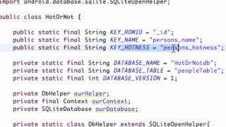 Android Developing Applications Tutorial 114 Creating SQLite Database