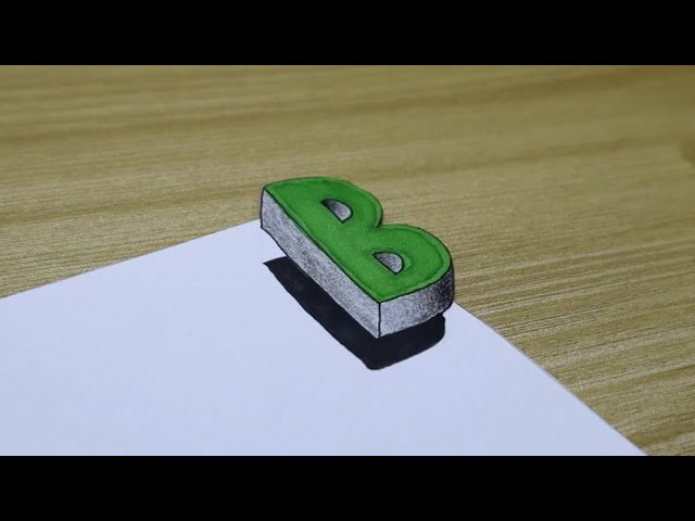 How To Draw 3d Letter B Easy 3d Letters Drawing Videos For Kids