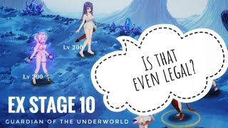 How To Beat EX Stage 10 in a Chill Way with just 3 Units (Guardian of the Underworld) [Evertale]